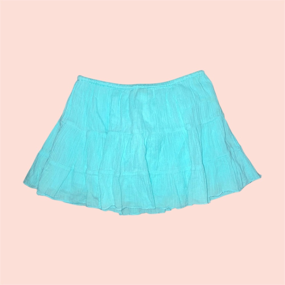 Teal Blue Mini Skirt